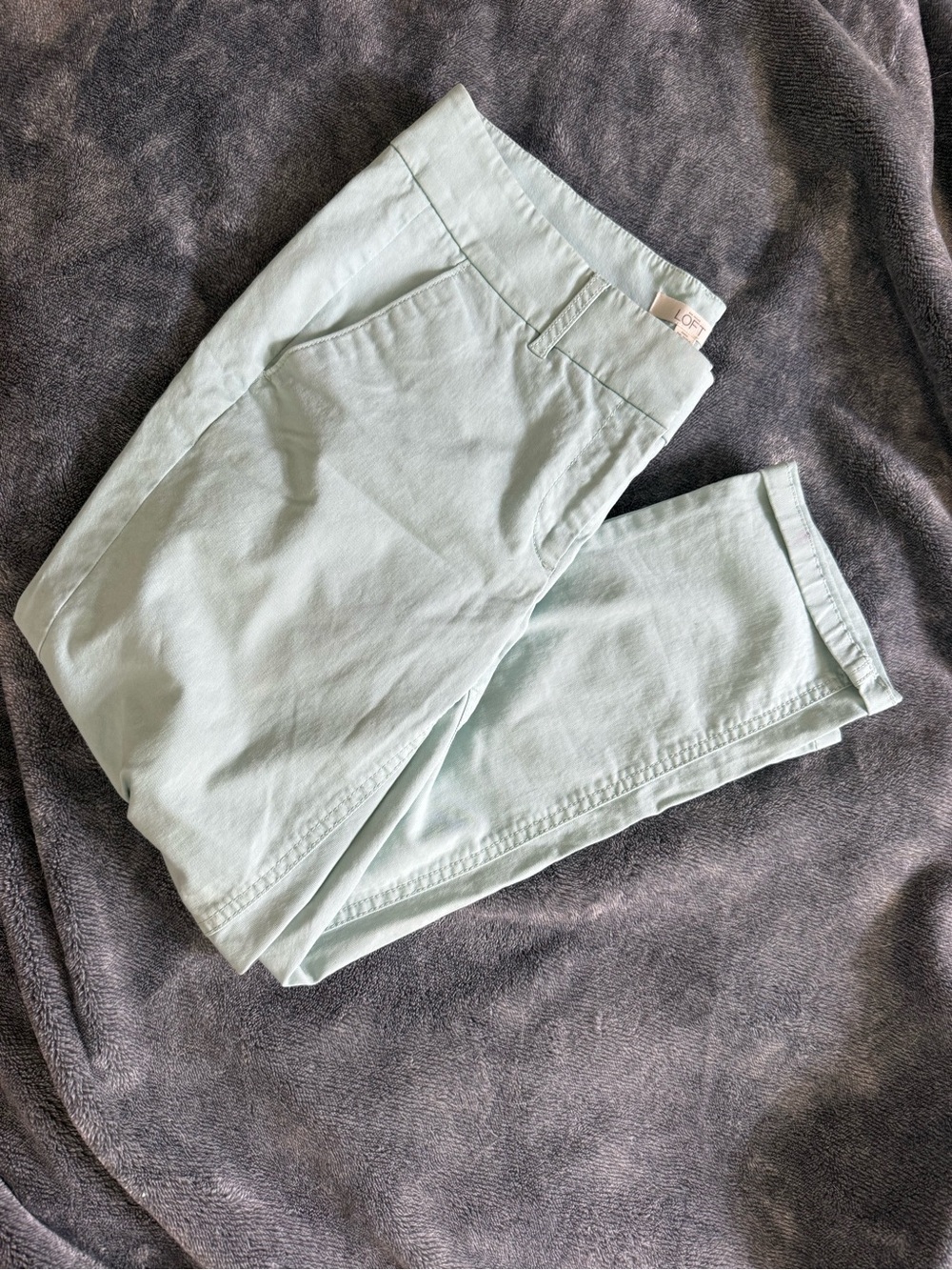 Light Mint Green/Blue Casual Pants